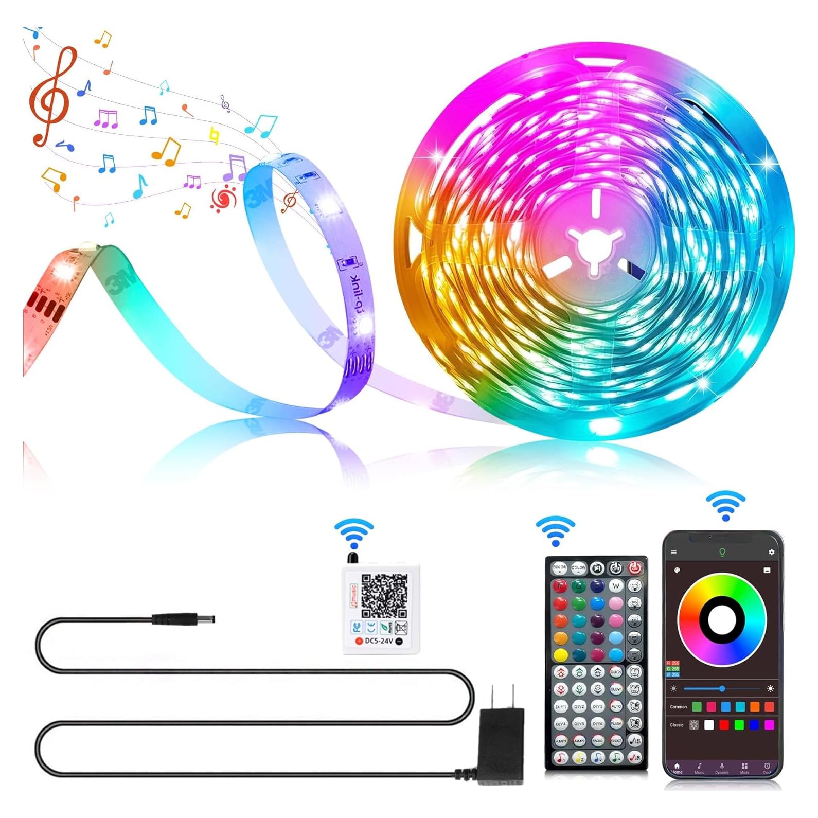 Tira de luces LED RGB 6m Ledagic con control remoto y APP