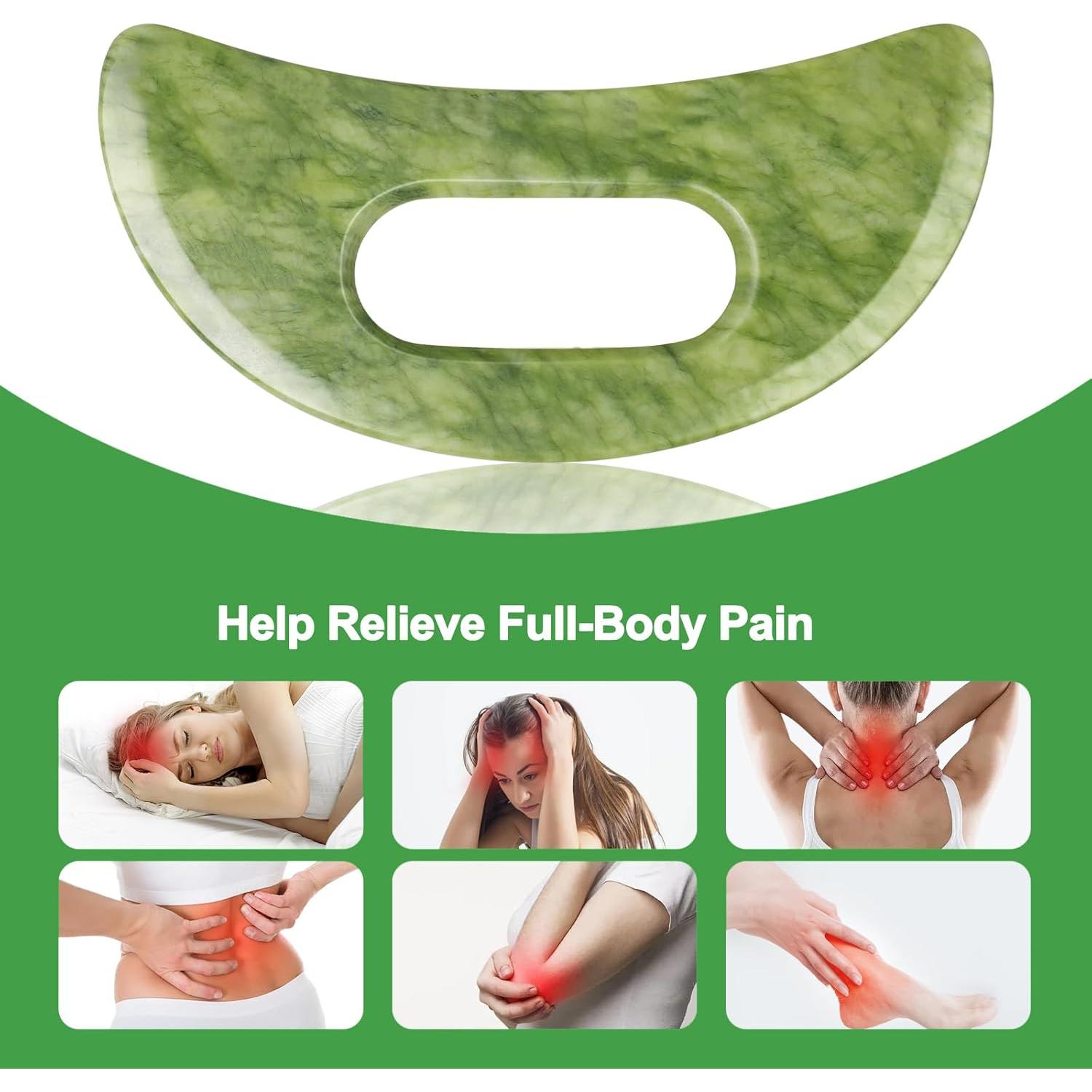 Juego de Herramientas de Masaje Gua Sha Crossmoon Jade Verde
