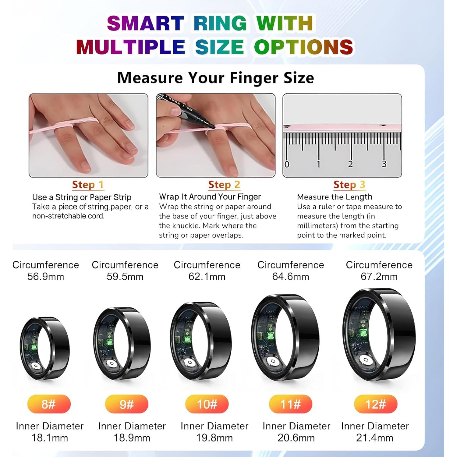 Anillo Inteligente LIBAXIN 2025 Negro 8# Control Gestos