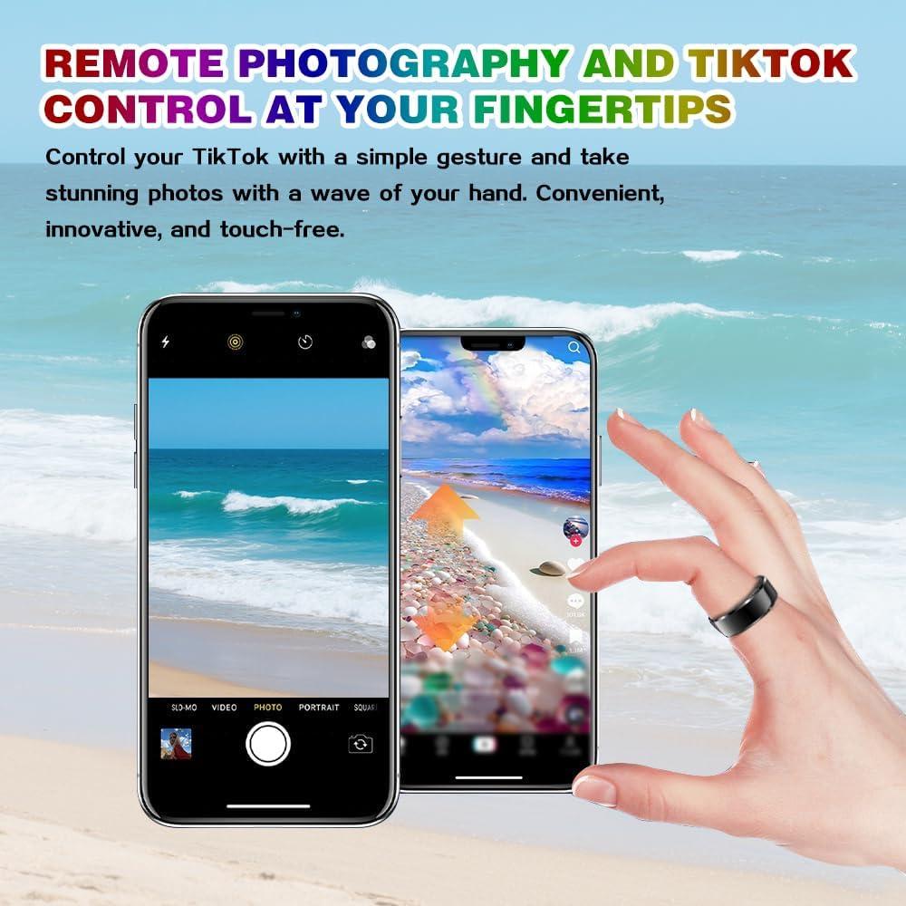 Anillo Inteligente LIBAXIN 2025 Negro 8# Control Gestos