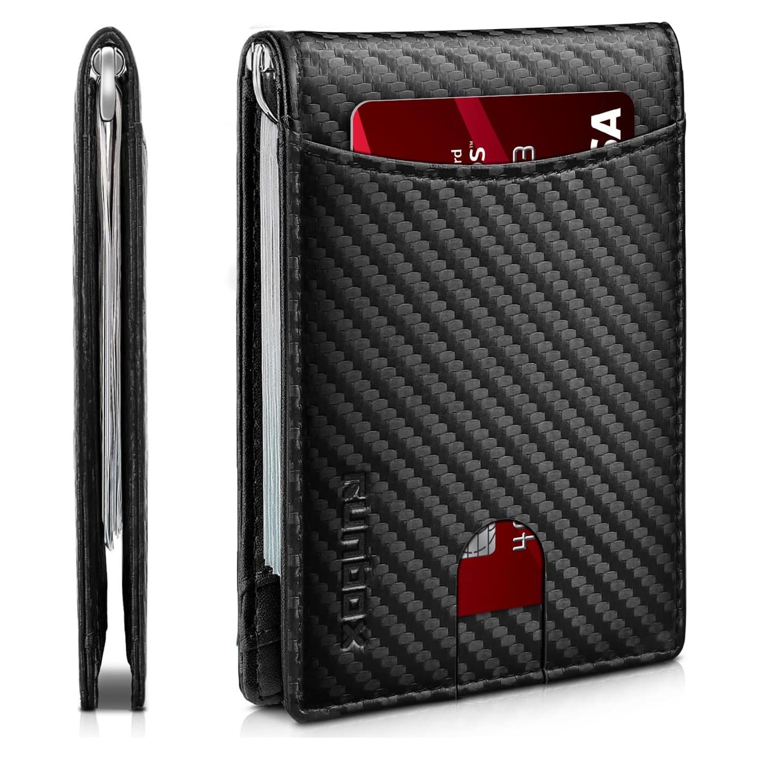 Billetera Slim RUNBOX de Cuero Genuino con Bloqueo RFID