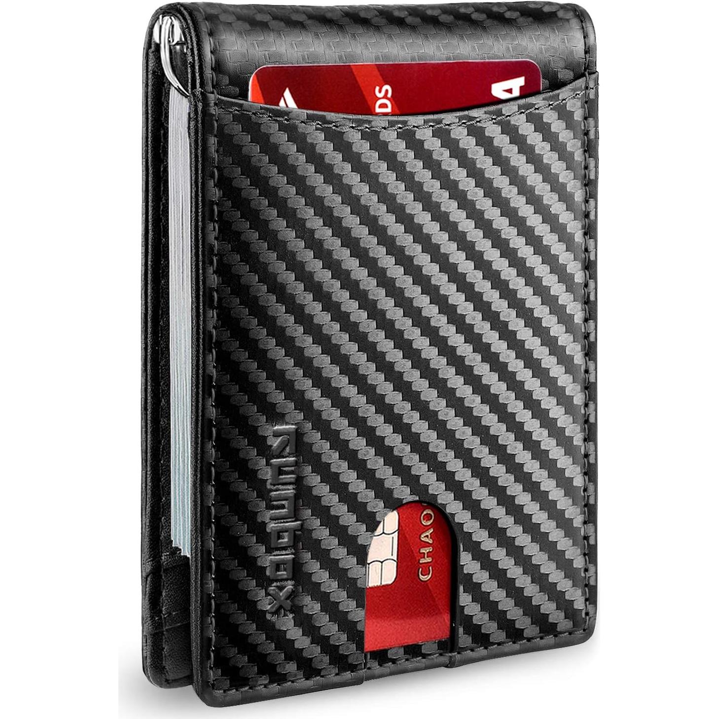 Billetera Slim RUNBOX de Cuero Genuino con Bloqueo RFID