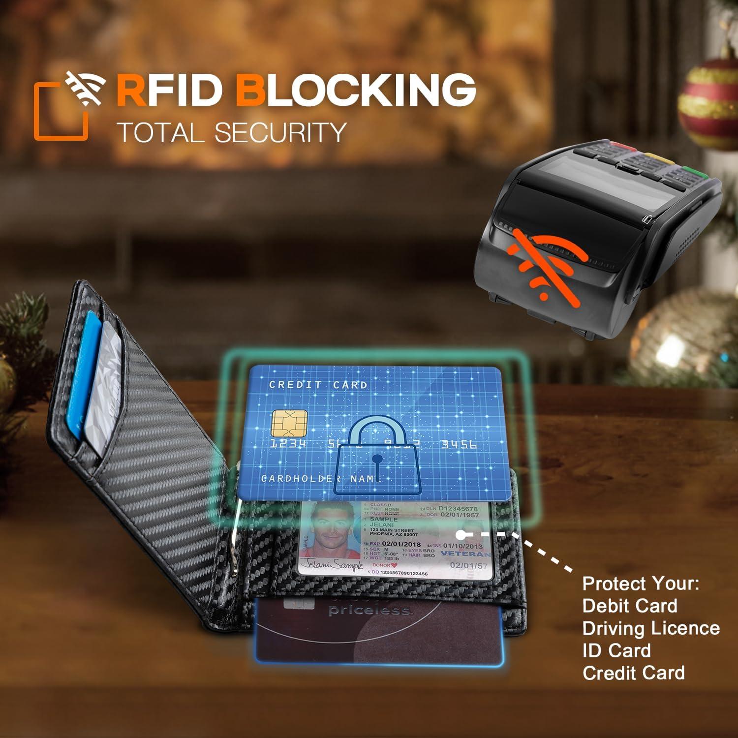 Billetera Slim RUNBOX de Cuero Genuino con Bloqueo RFID