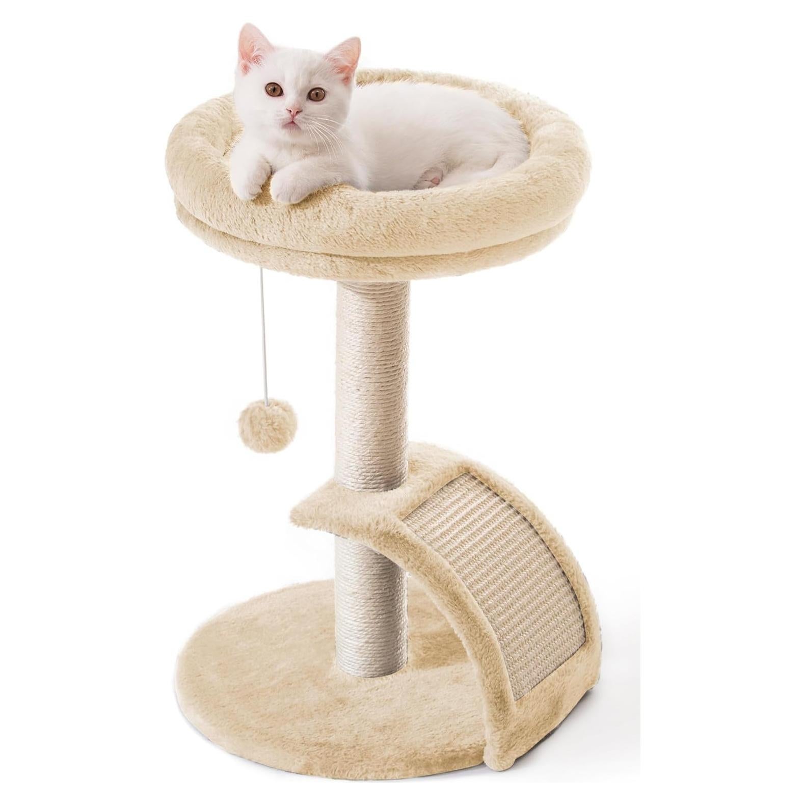 Torre para Gatos Goozii con Rascador y Cama Beige 52cm
