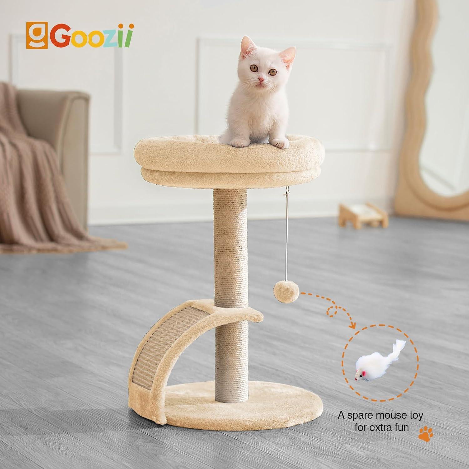 Torre para Gatos Goozii con Rascador y Cama Beige 52cm