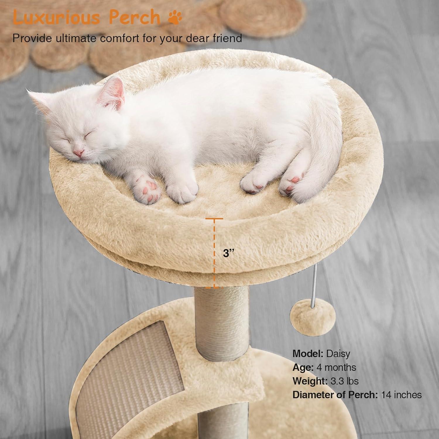 Torre para Gatos Goozii con Rascador y Cama Beige 52cm