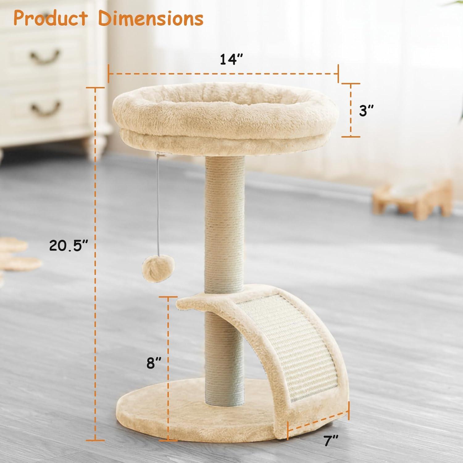 Torre para Gatos Goozii con Rascador y Cama Beige 52cm