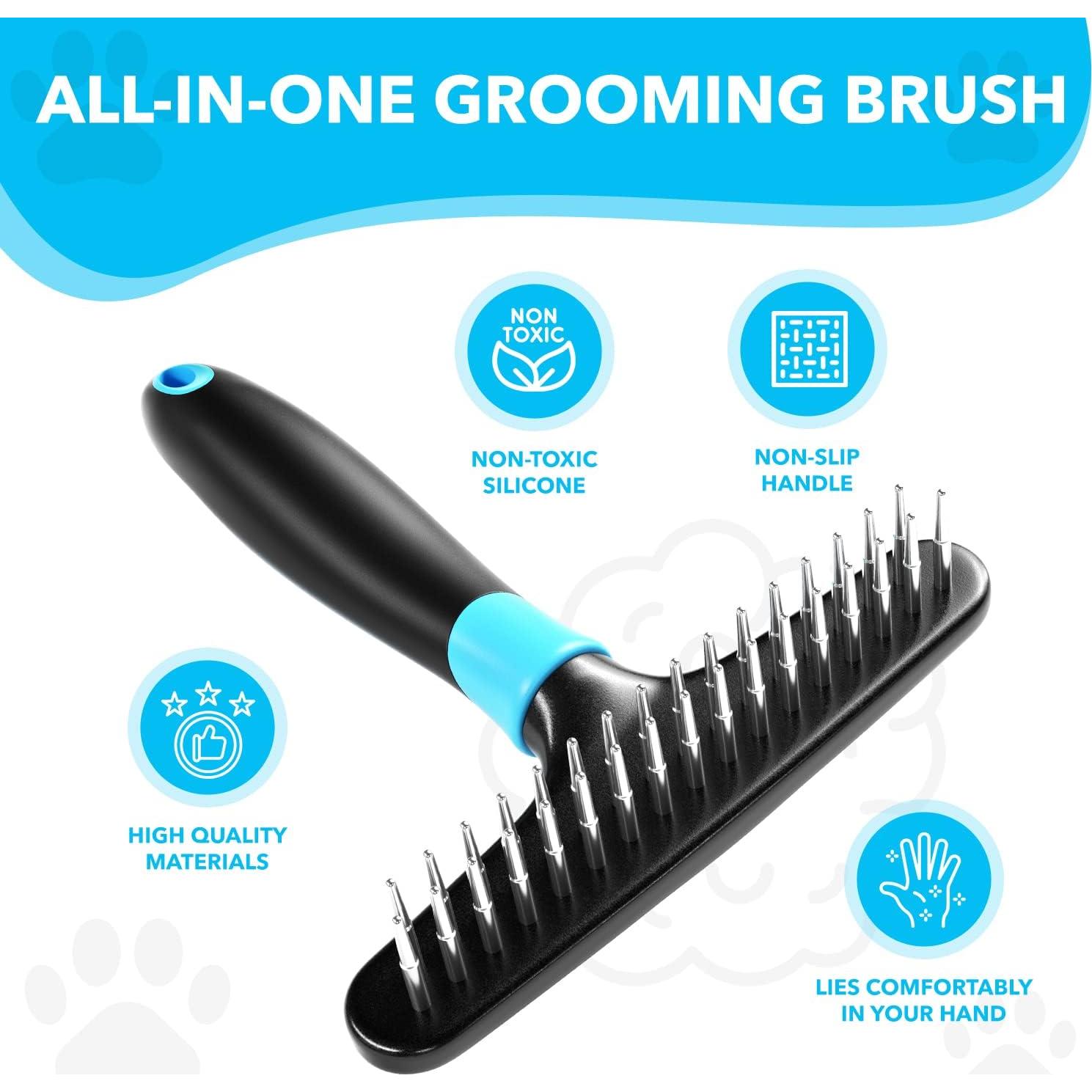 Cepillo Deshedding Nomad Co. para Perros y Gatos - Azul