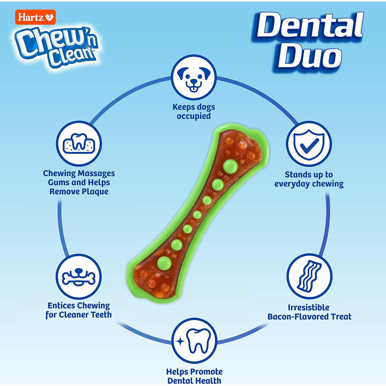 Hartz Chew 'n Clean Dental Duo Juguete y Golosina para Perros