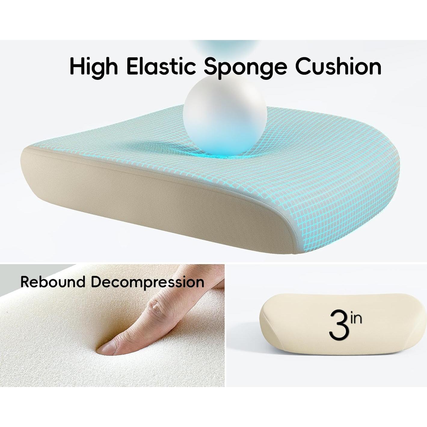 Silla de Oficina Ergonómica TRALT Beige con Reposacabezas