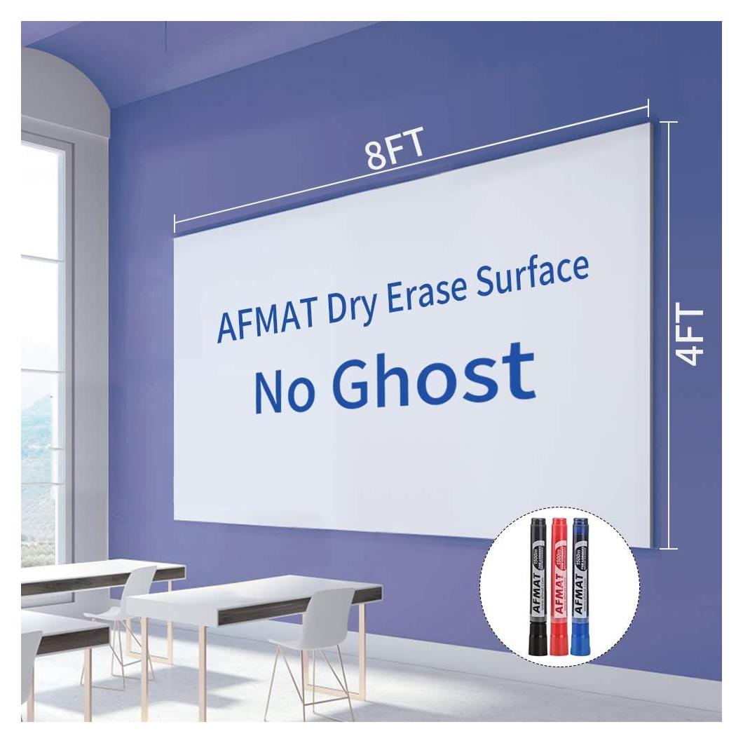 Papel Pizarra Blanca Adhesivo AFMAT 2.44x1.22 m Borrado Seco