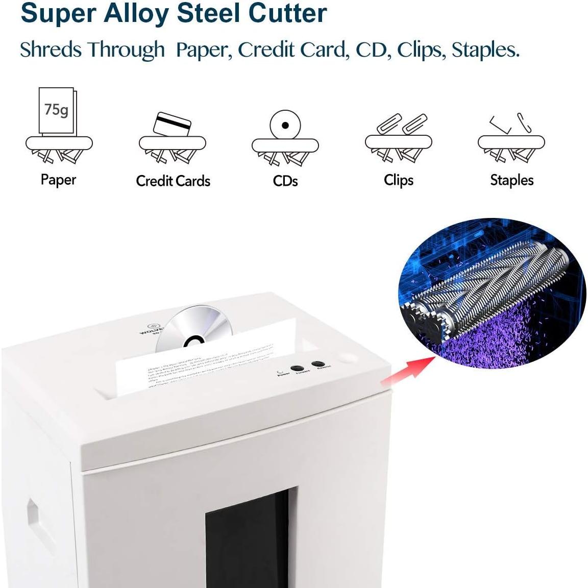 Trituradora de Papel WOLVERINE SD9113 18 Hojas P-4 Blanca