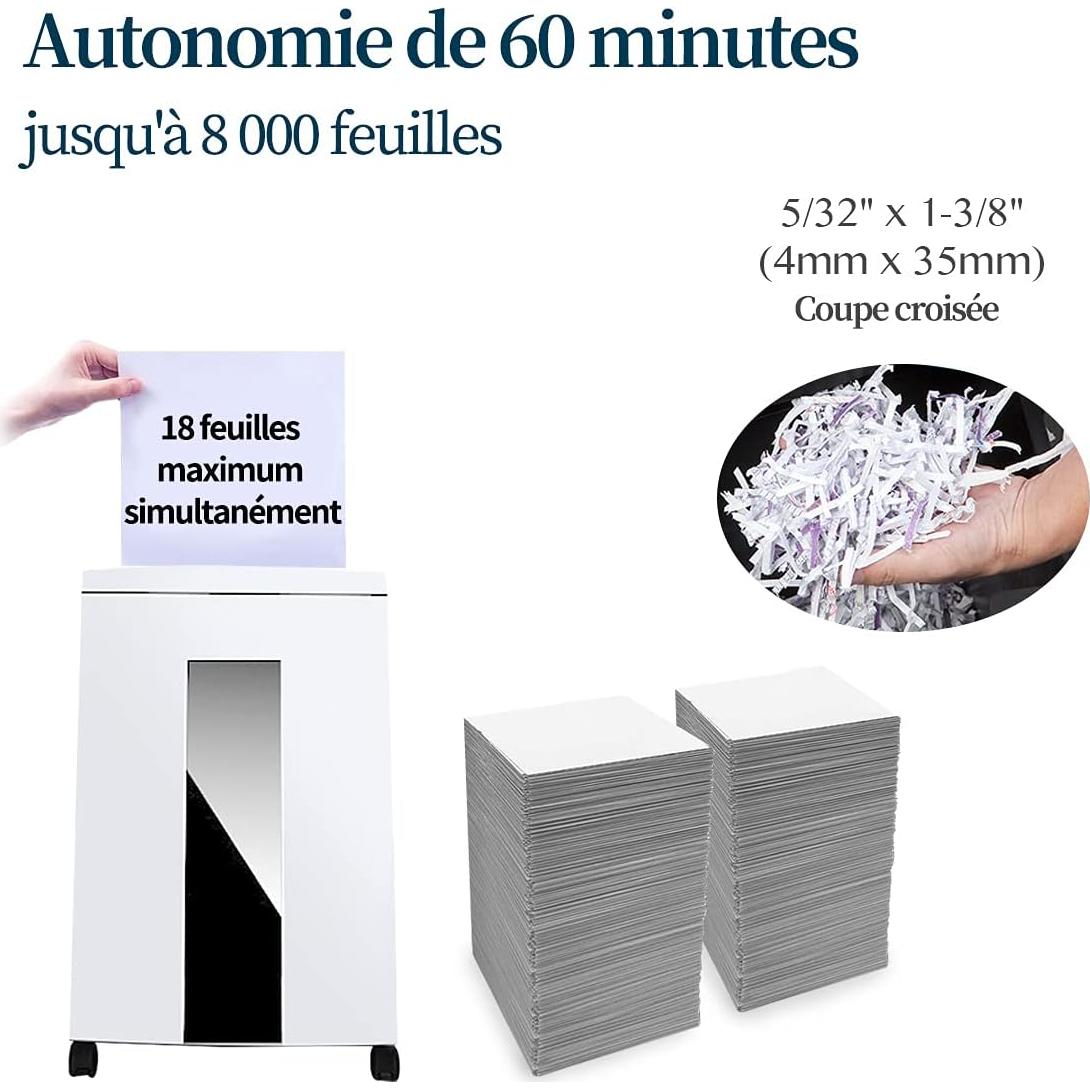 Trituradora de Papel WOLVERINE SD9113 18 Hojas P-4 Blanca