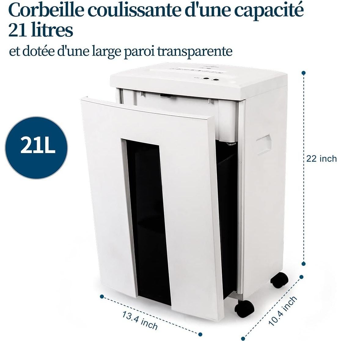 Trituradora de Papel WOLVERINE SD9113 18 Hojas P-4 Blanca