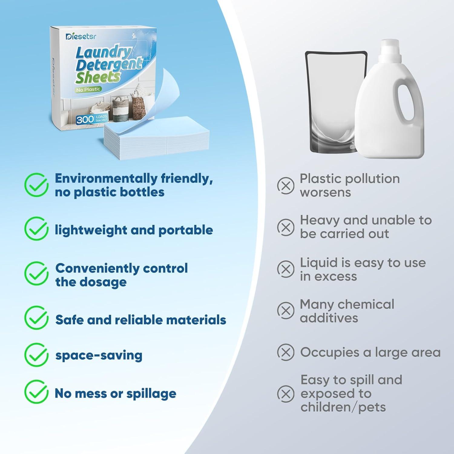 Hojas de Detergente Ecológicas Diesetsr 150 Cuentas Lino