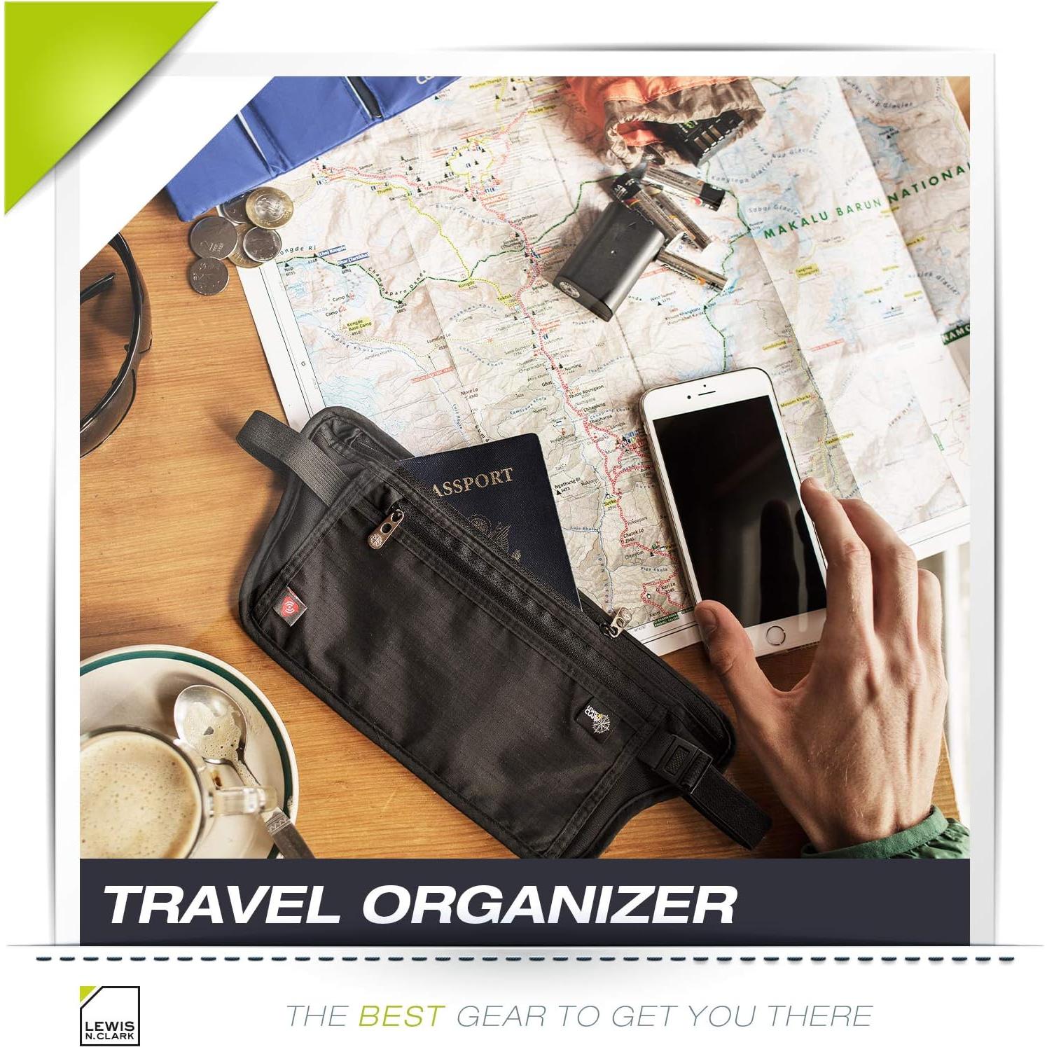 Cinturón de Dinero Bloqueador RFID Lewis N. Clark Negro