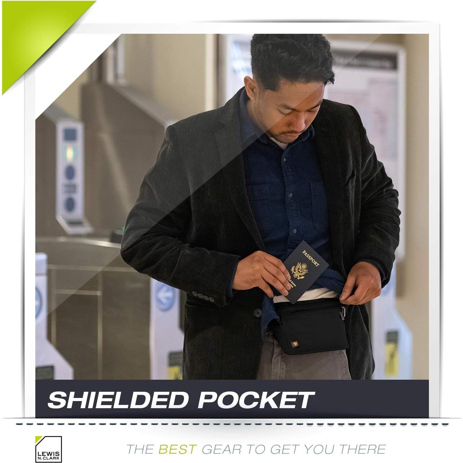 Cinturón de Dinero Bloqueador RFID Lewis N. Clark Negro