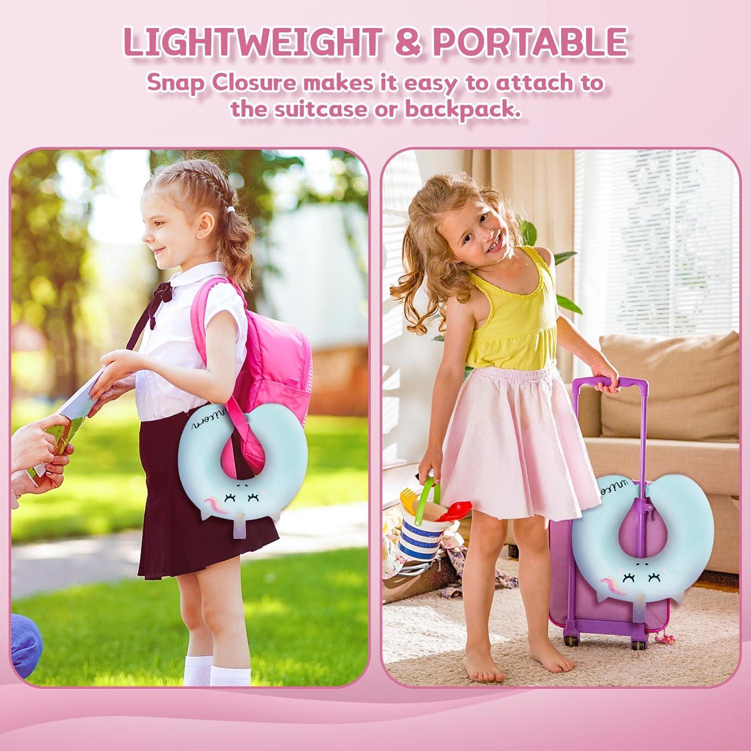 Almohada de Cuello para Niños OBloved Azul con Máscara de Sueño