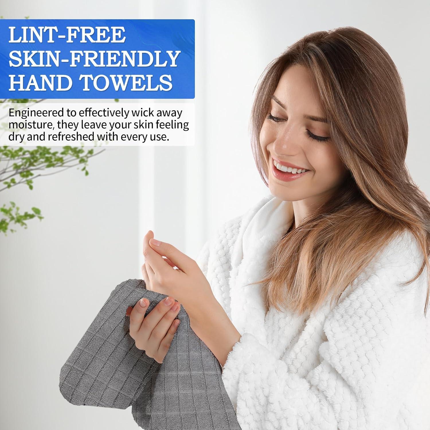 Toallas de Baño Microfibra HOMERHYME 2 Piezas 56x122 cm Gris