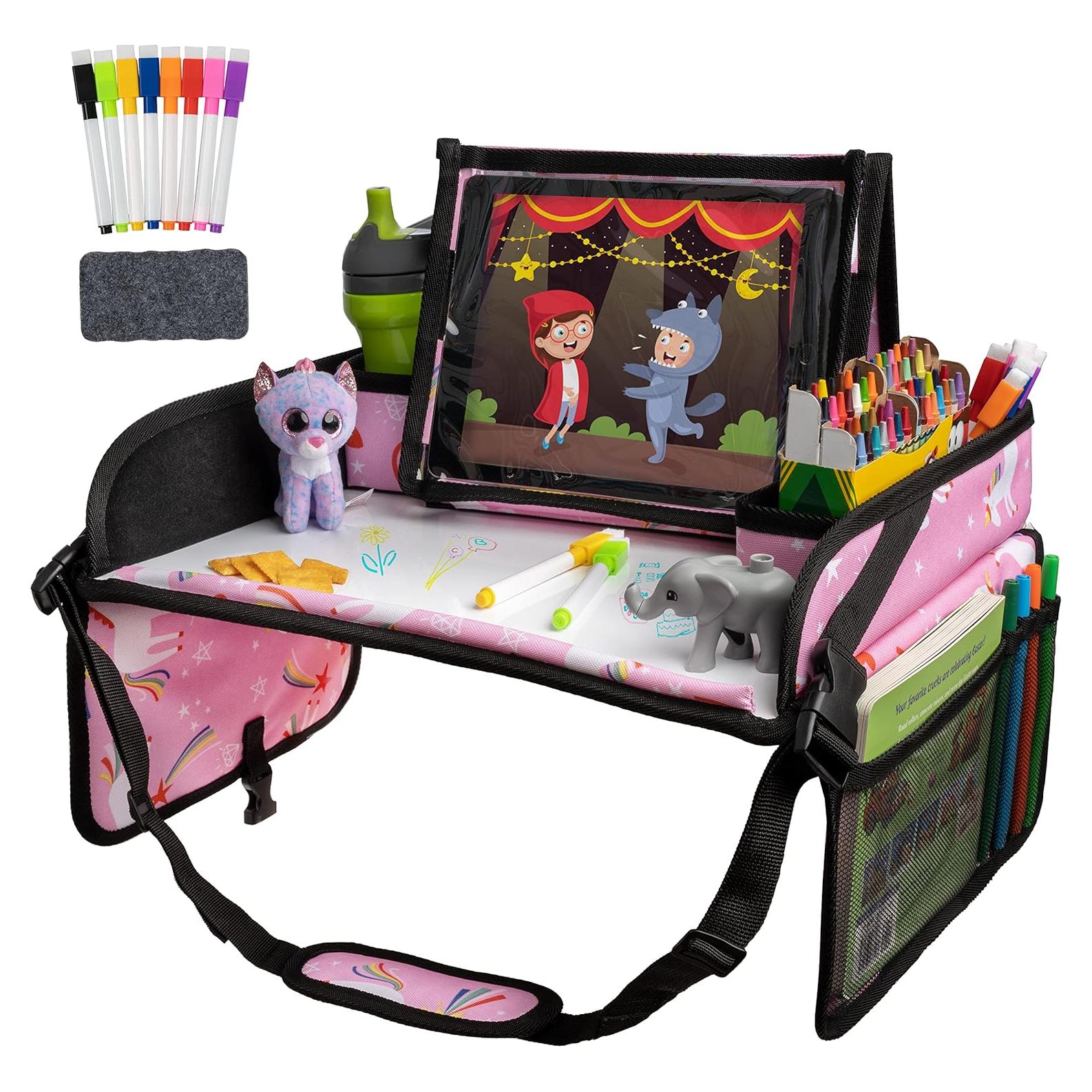 Bandeja de Viaje Lusso Gear para Niños Unicornio Rosa 40.6x33cm