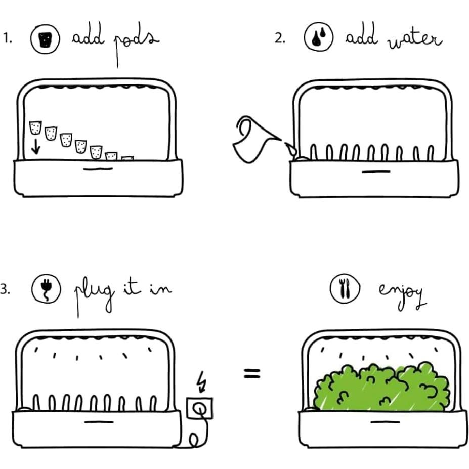 Kit Jardín Inteligente Click & Grow 9 Cápsulas Gris