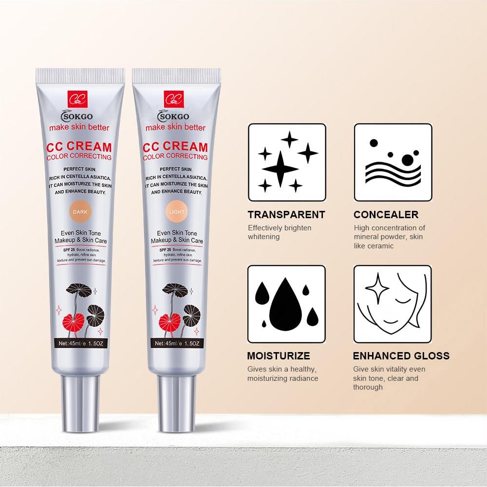 Crema CC Correctora de Color Fovcos SPF 25 120g 2PCS Oscuro