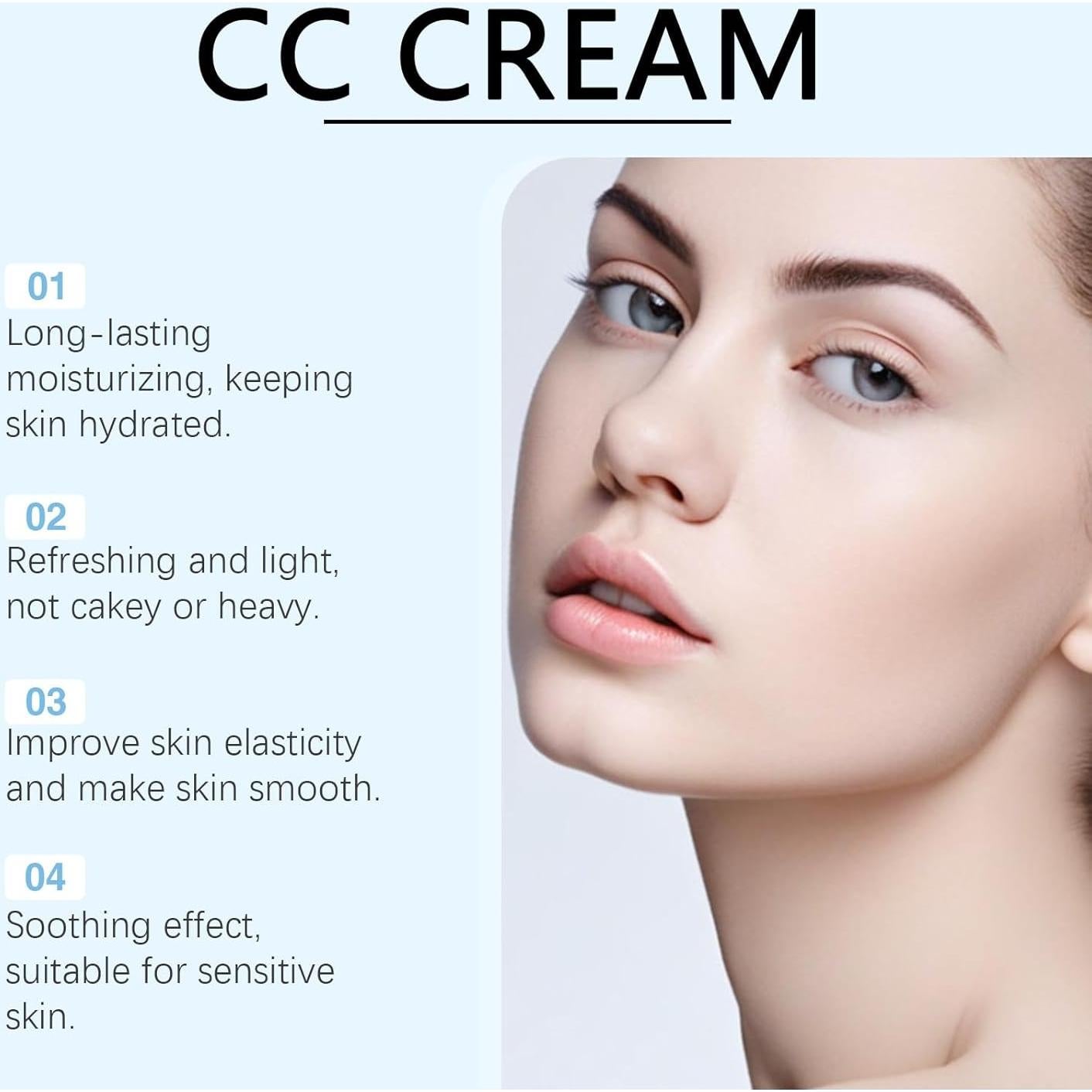 Crema CC Hidratante Qawnfy 30ml Color Oscuro para Mujeres