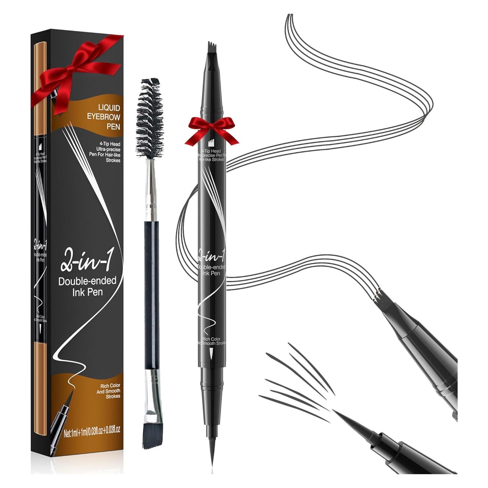 Lápiz de Cejas Microblading Impermeable Liayozl Gris 2-en-1