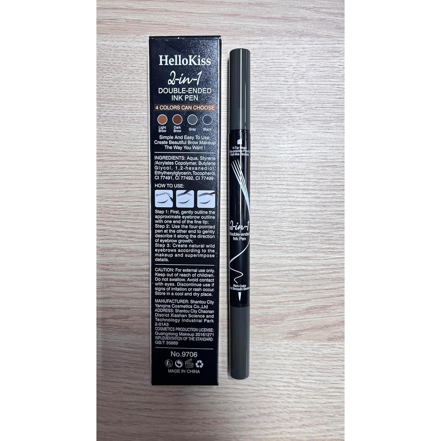 Lápiz de Cejas Microblading Impermeable Liayozl Gris 2-en-1