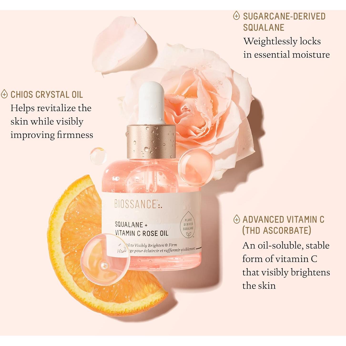 BIOSSANCE Aceite Facial Squalane + Vitamina C 30 ml - Suero Iluminador