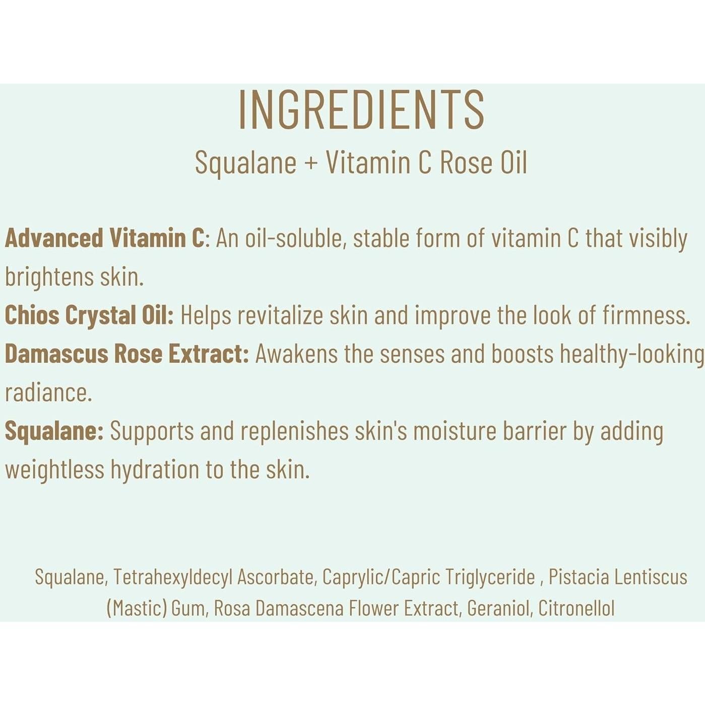 BIOSSANCE Aceite Facial Squalane + Vitamina C 30 ml - Suero Iluminador