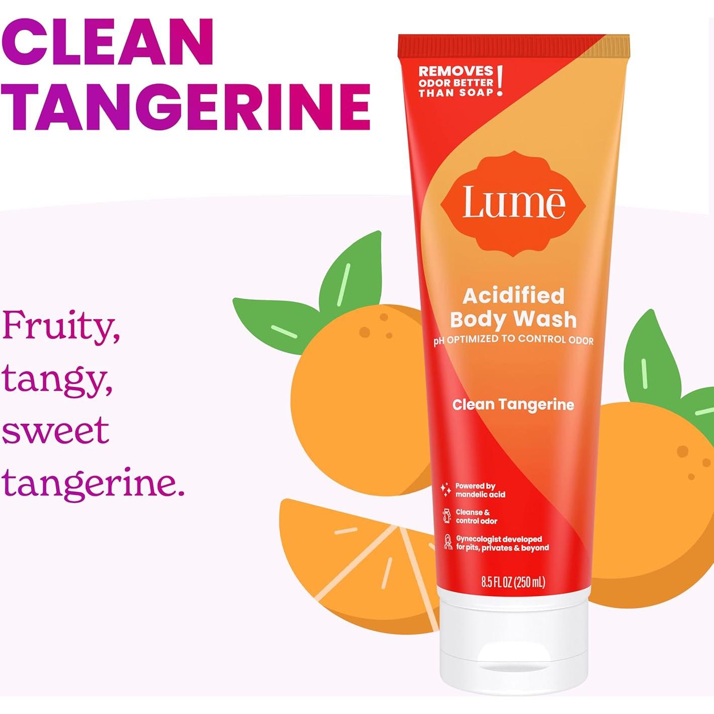 Jabón Corporal Acidificado Lume 240g - Control de Olores 24h - Mandarina
