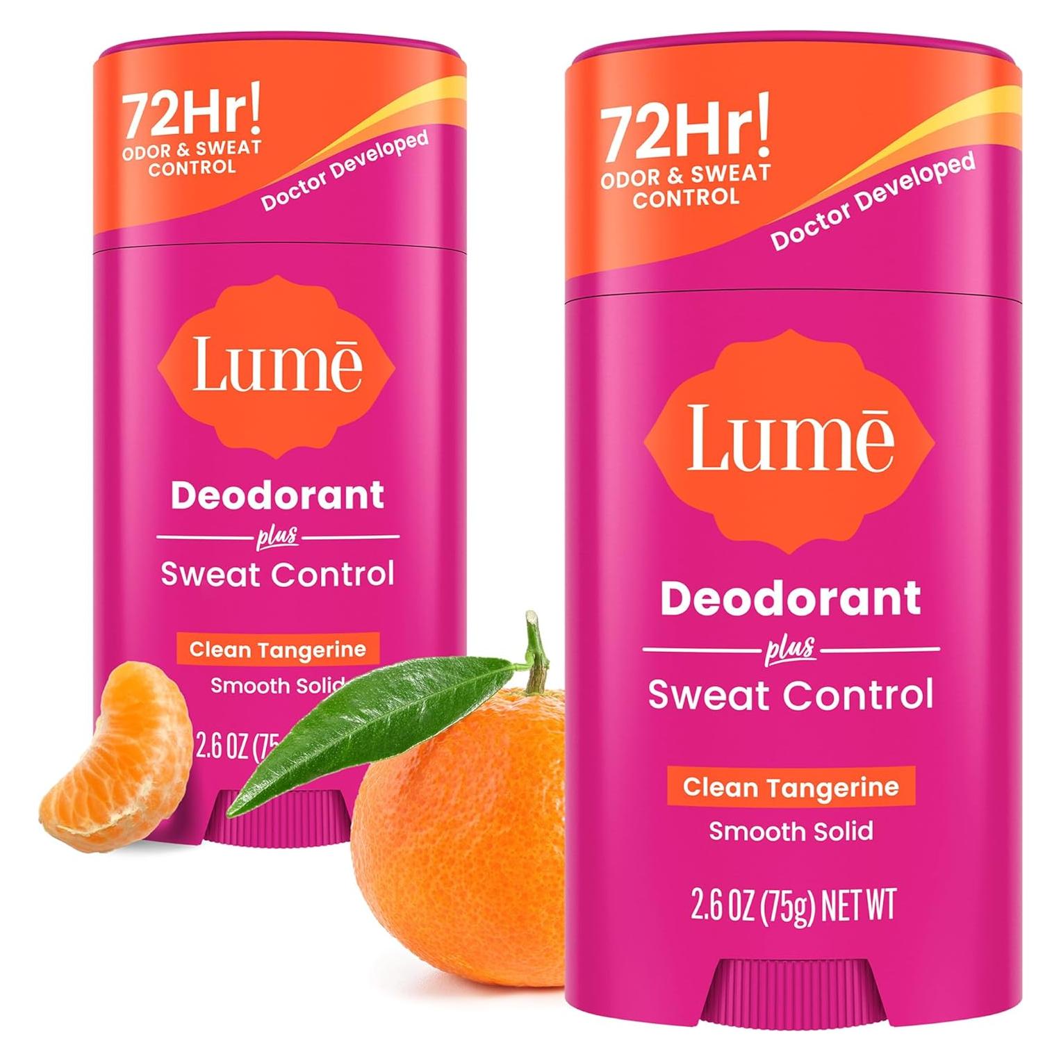 Lume Desodorante Plus Control de Sudor Mandarina 74g - 2 Unidades