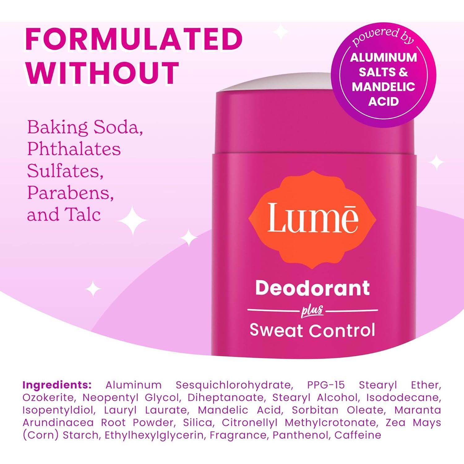 Lume Desodorante Plus Control de Sudor Mandarina 74g - 2 Unidades