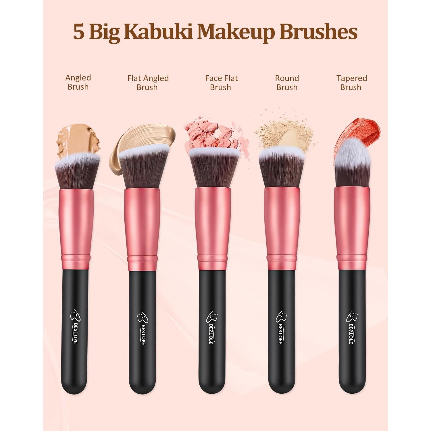 Juego de Brochas de Maquillaje BESTOPE 16 Pcs Sintéticas