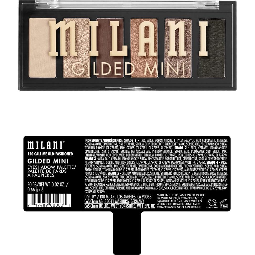 Paleta de Sombras de Ojos Mini Gilded Milani 6 Tonos Mate y Brillantes