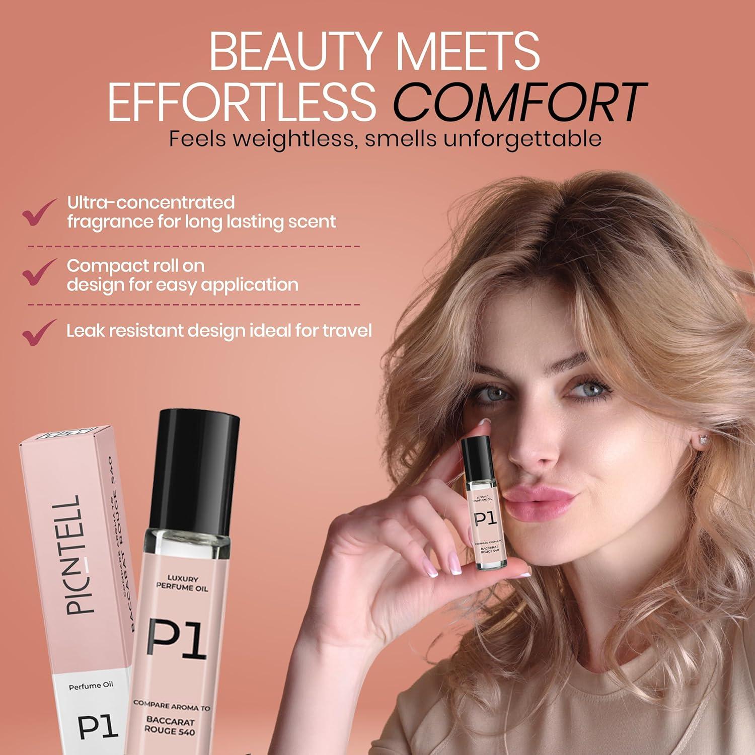 Aceite de Perfume Roll-on Pinctell P1 10ml Similar a Baccarat Rouge 540