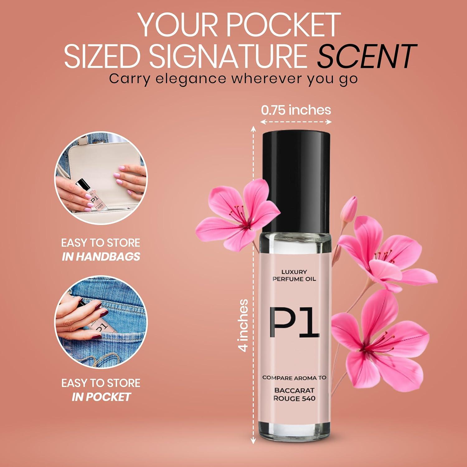 Aceite de Perfume Roll-on Pinctell P1 10ml Similar a Baccarat Rouge 540