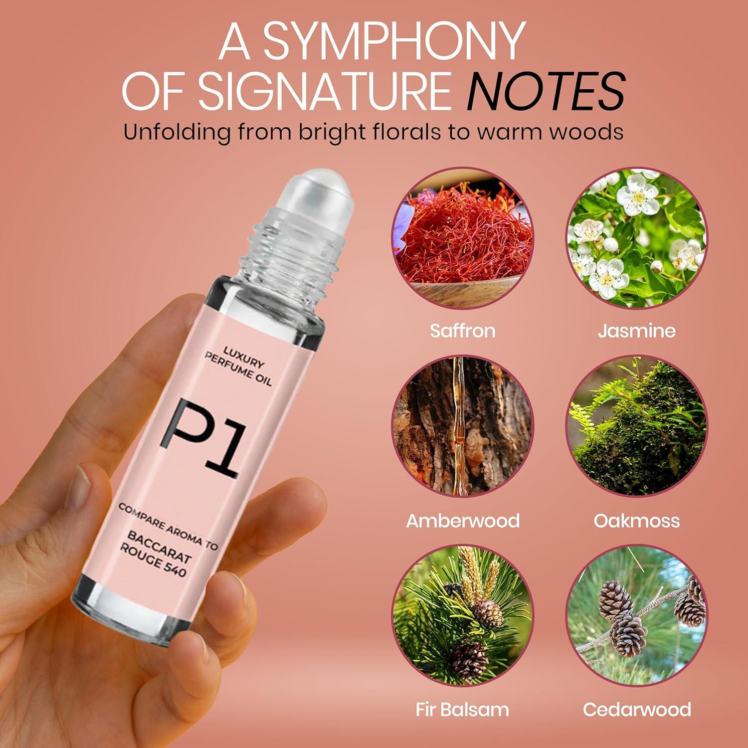 Aceite de Perfume Roll-on Pinctell P1 10ml Similar a Baccarat Rouge 540