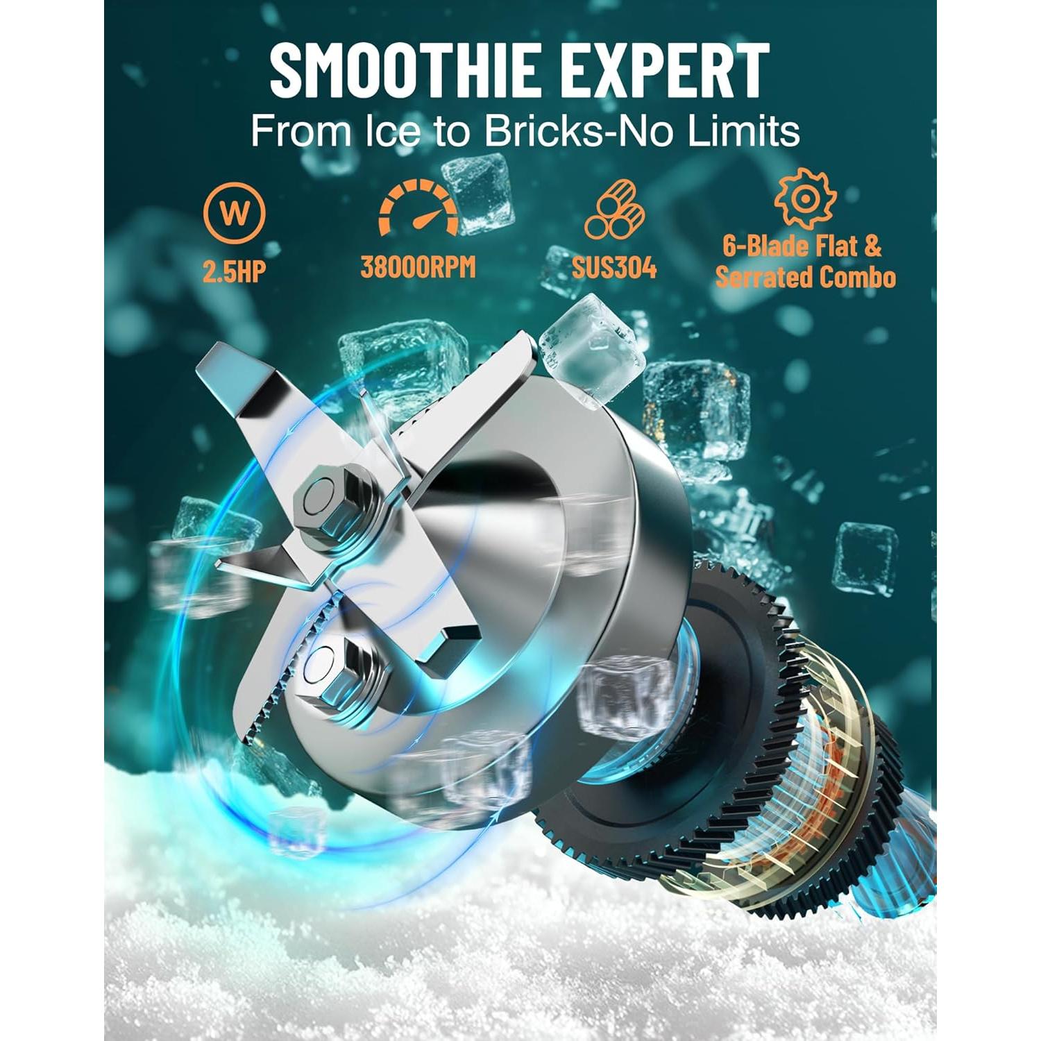 Mezclador Profesional WantJoin K90 Silencioso 2200W 2.2L