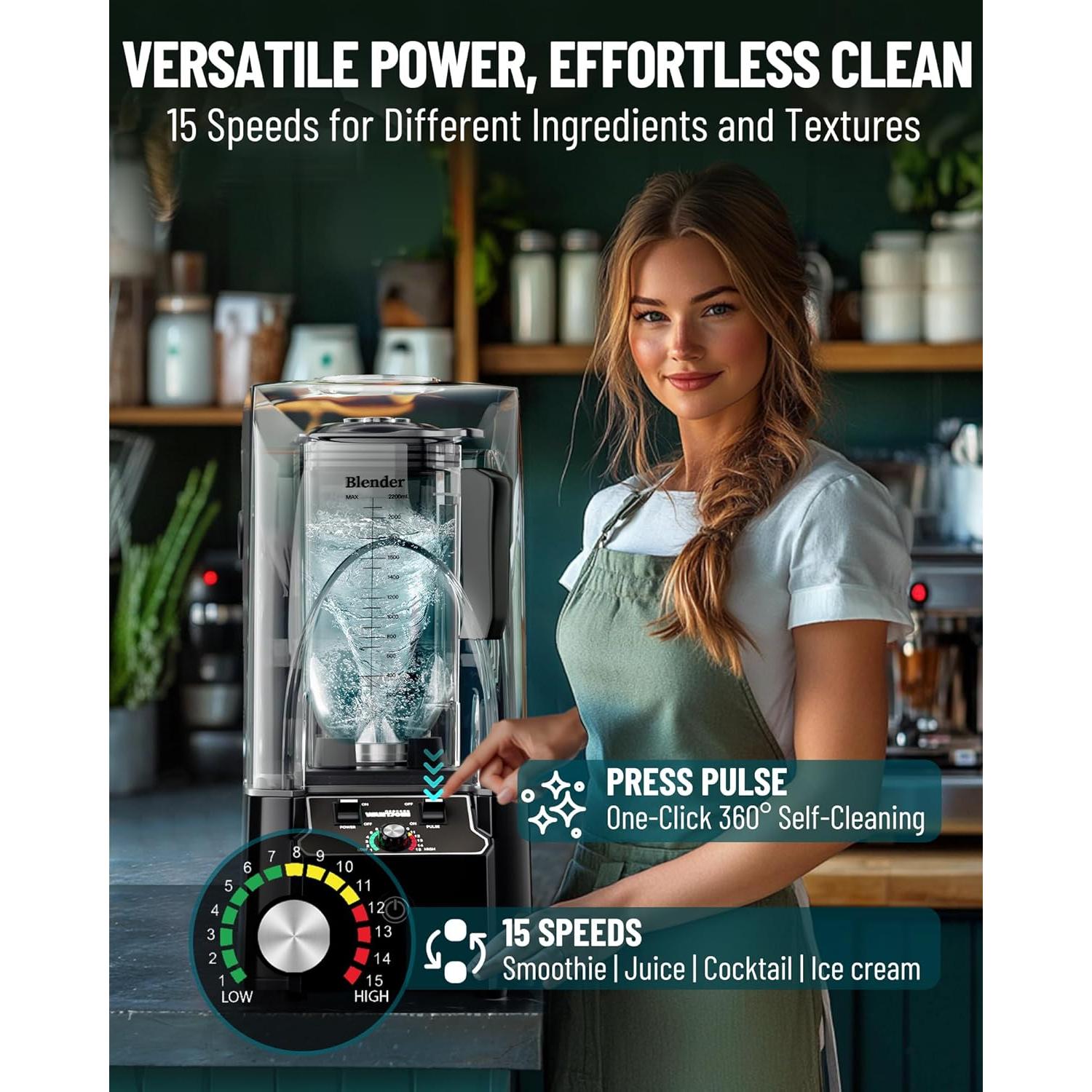 Mezclador Profesional WantJoin K90 Silencioso 2200W 2.2L