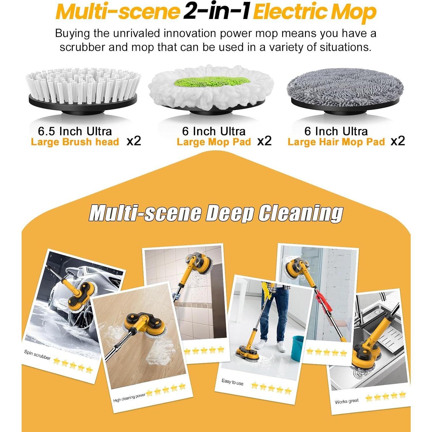 Mopa Eléctrica Qimedo M1 6000mAh 800RPM Inalámbrica con Luz LED