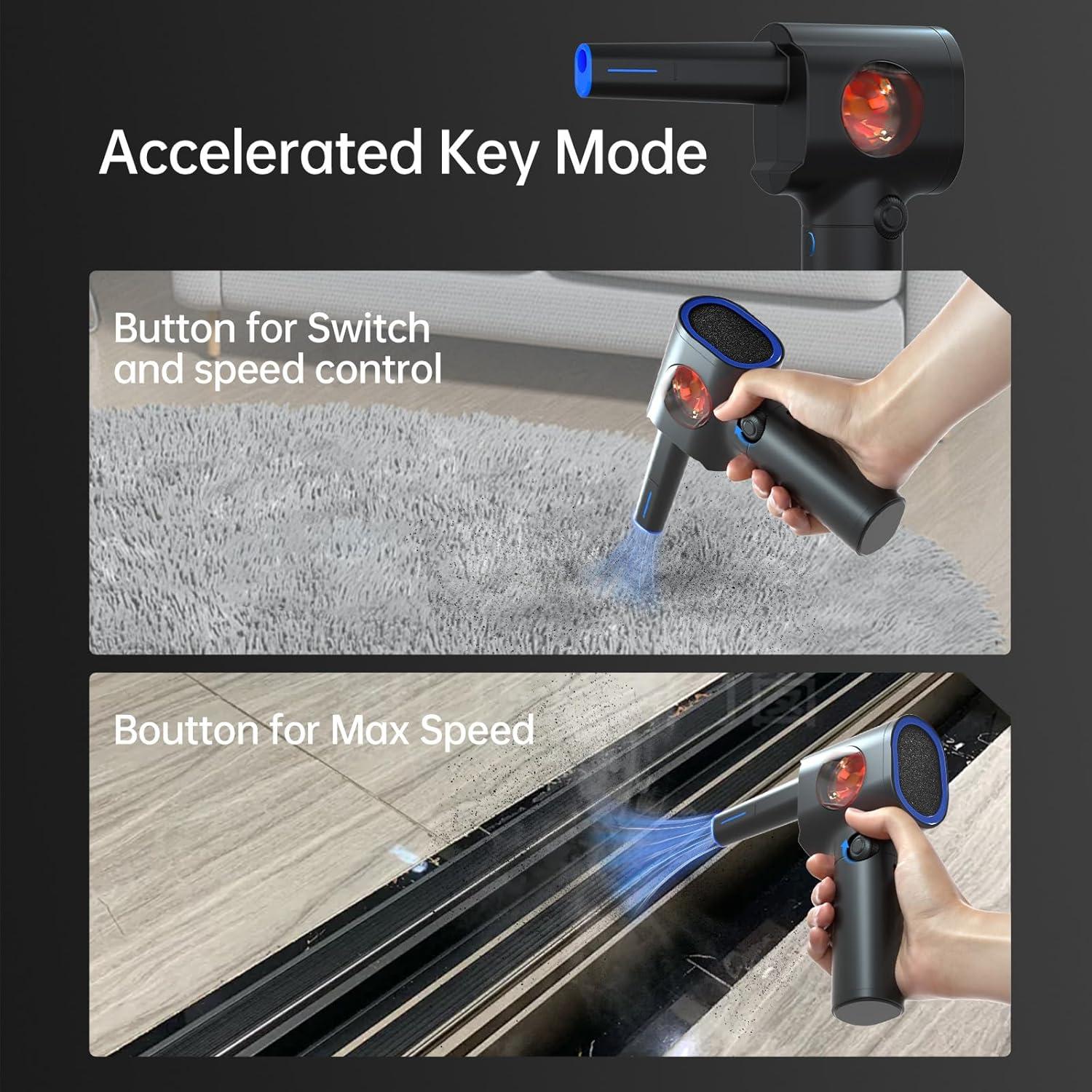 Soplador de Aire Comprimido ATEngeus TAD073 Inalámbrico con LED