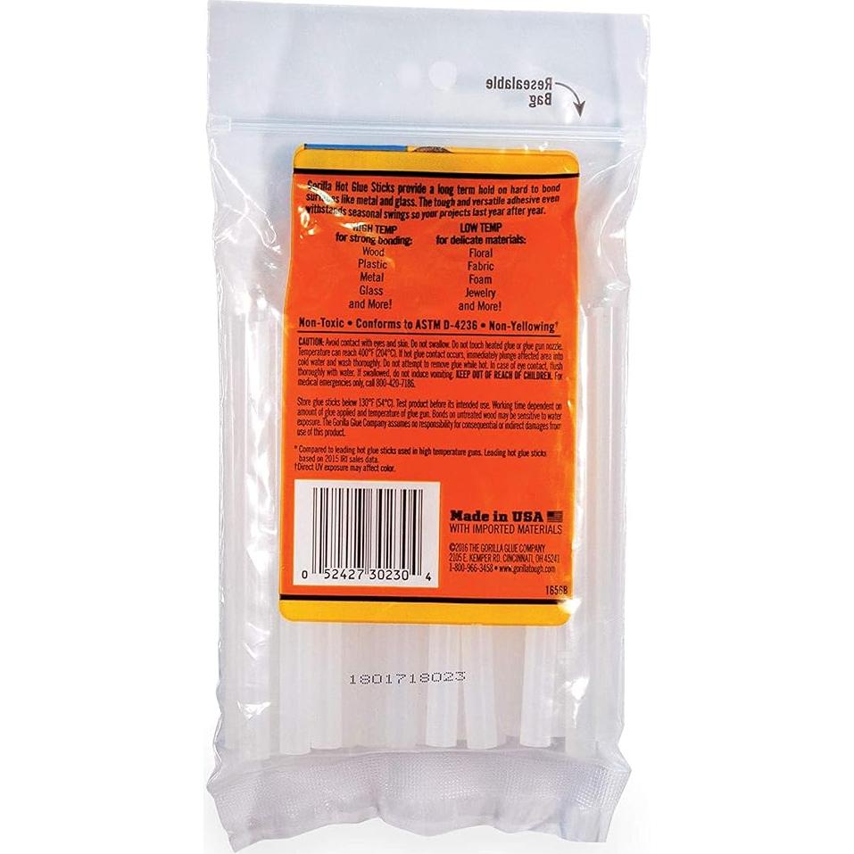 Palitos de Pegamento Caliente Gorilla Mini 10.16 cm - 30 Unidades