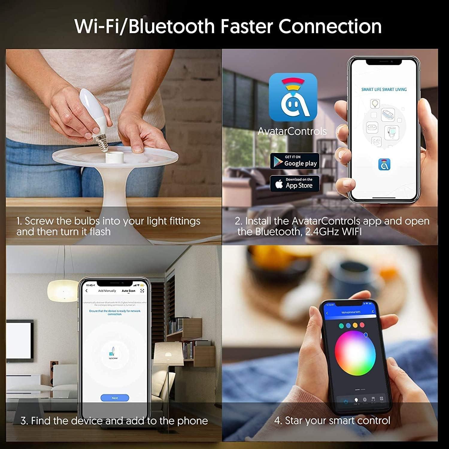 Paquete de 2 Bombillas LED Inteligentes E12 Avatar Controls 5W RGB