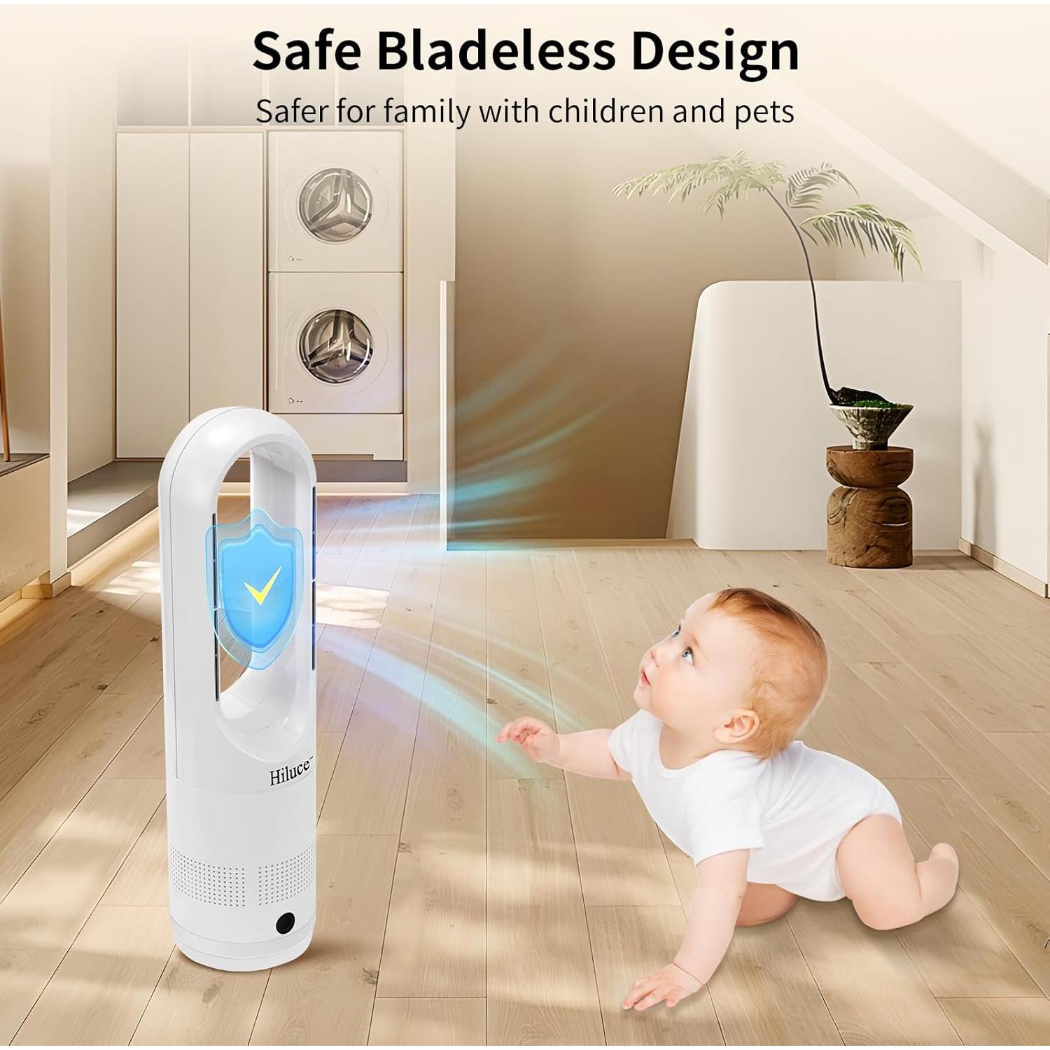 Combo Ventilador y Calefactor Hiluce Tower 1400W 22" Blanco