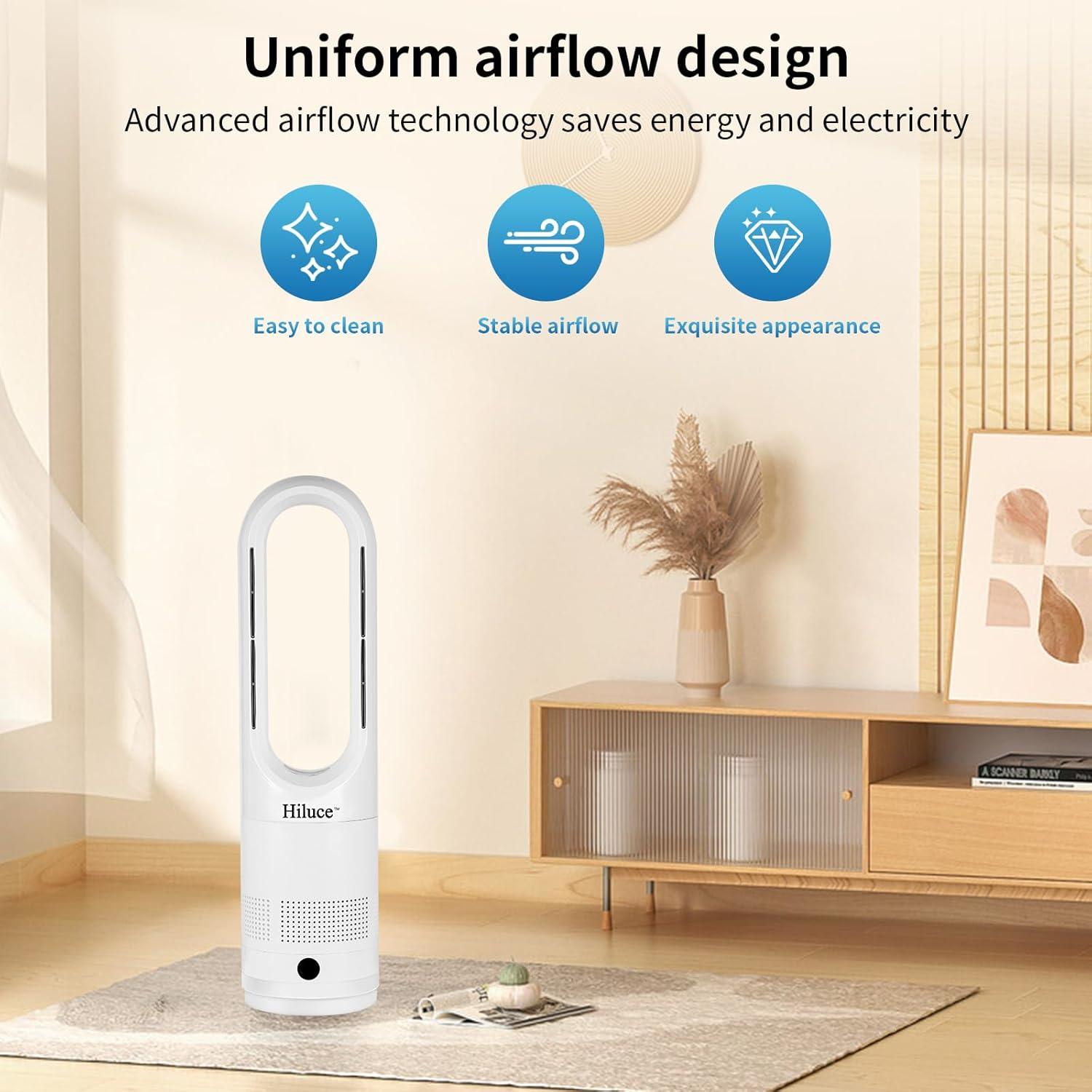 Combo Ventilador y Calefactor Hiluce Tower 1400W 22" Blanco
