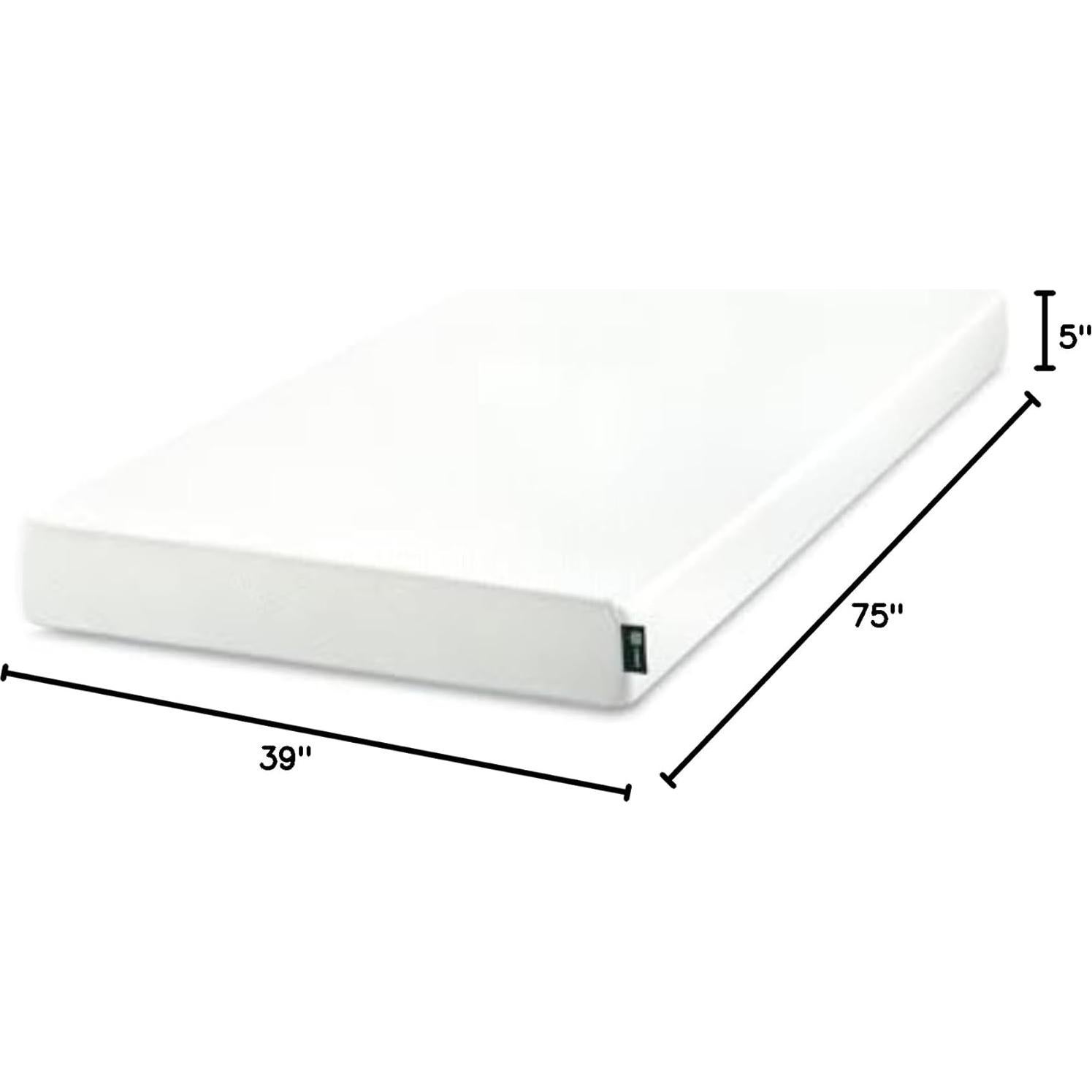 Colchón ZINUS Espuma Viscoelástica 12.7 cm Individual Té Verde