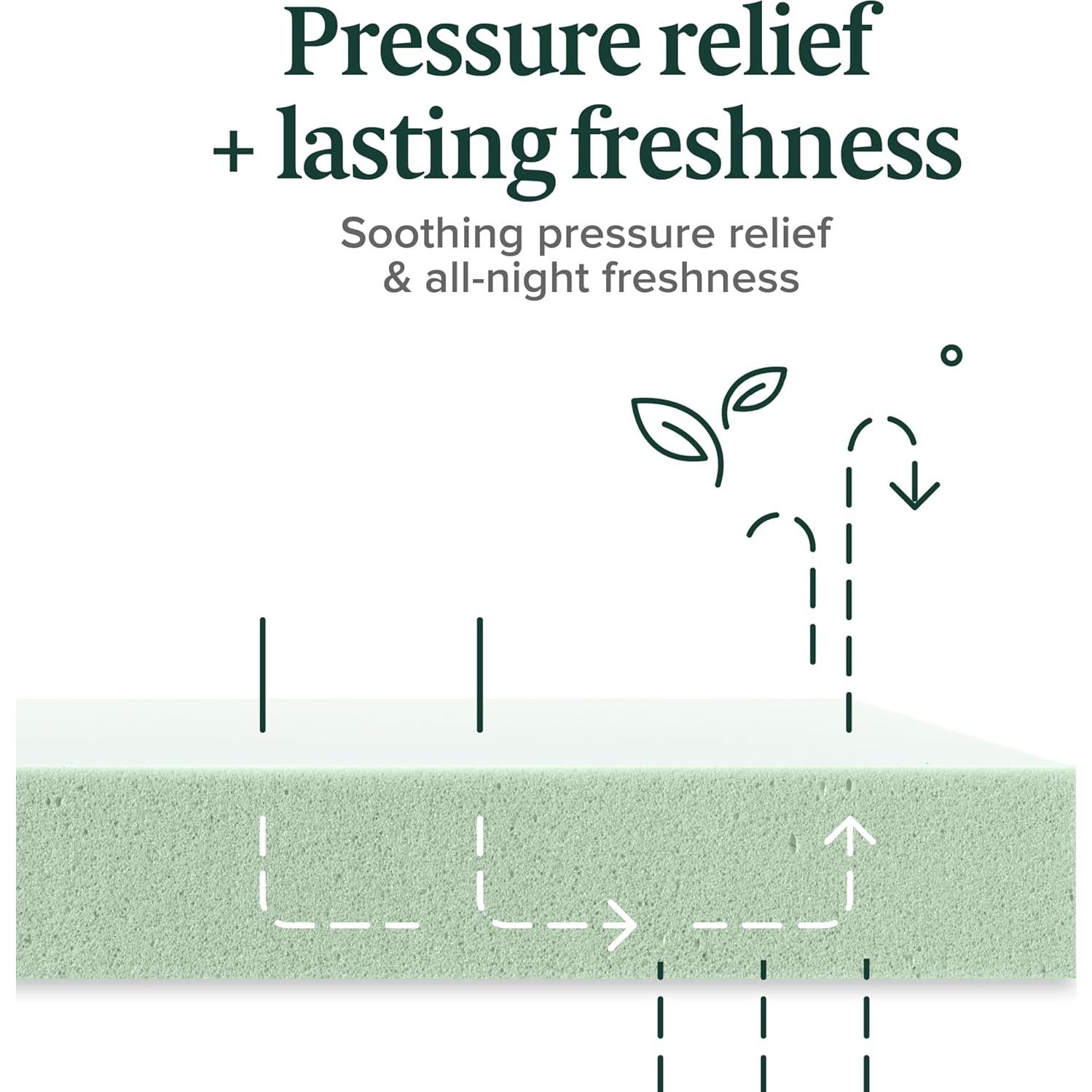 Colchón ZINUS Espuma Viscoelástica 12.7 cm Individual Té Verde