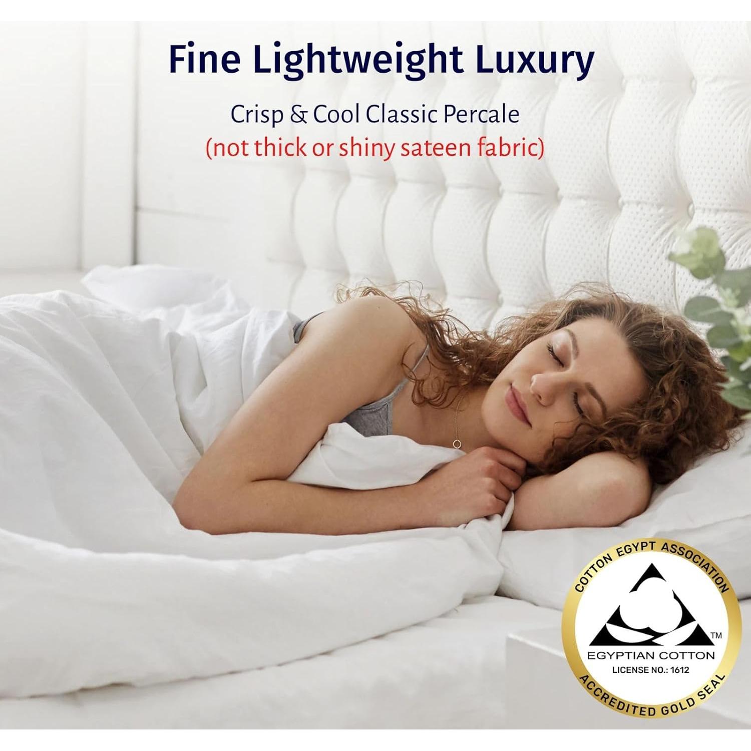 Juego de Sábanas de Algodón Egipcio 100% California Design Den - Completo Beige